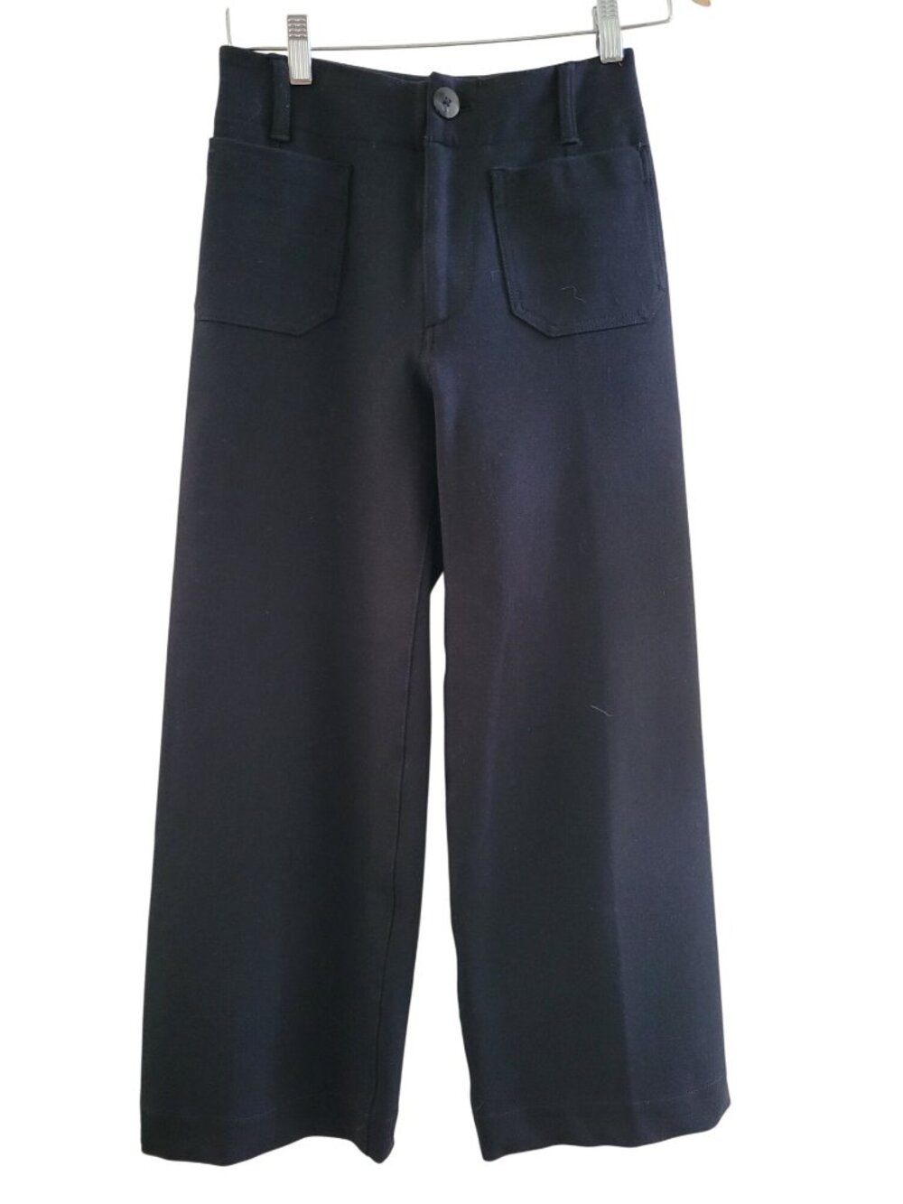 Maeve Anthropologie The Colette Black wide leg pant High Rise size 25 Career